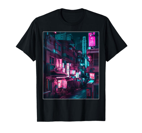 Streets Tokyo Japan Night Scene T-Shirt - Novelty Apparel for Adults - T-Shirt, Sweatshirt, Hoodie