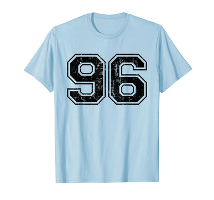 Number 96 Varsity Distressed Sport Team T-Shirt - Graphic Print Unisex - T-Shirt, Sweatshirt, Hoodie