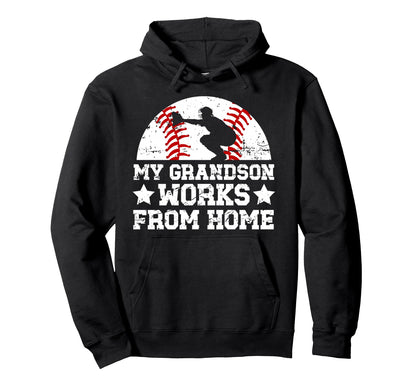 My Grandson Baseball Catcher Grandpa Hoodie - Aesthetic Graphic Unisex - T-Shirt, Sweatshirt, Hoodie