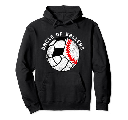 Uncle Ballers Funny Baseball Hoodie - Casual Everyday Wear Men Women - T-Shirt, Sweatshirt, Hoodie