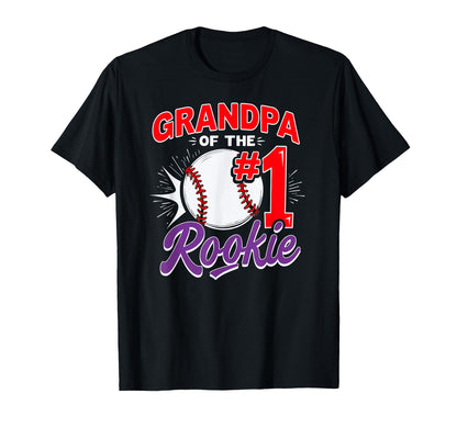 Papa Grandpa Rookie 1St Birthday Baseball T-Shirt - Minimalist Print Unisex - T-Shirt, Sweatshirt, Hoodie