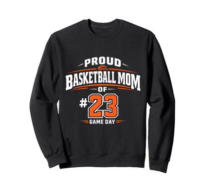 Basketball Mom 23 Game Day Sweatshirt - Minimalist Print for Adults - T-Shirt, Sweatshirt, Hoodie