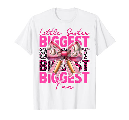 Baseball Sister Coquette Bow Little Sister T-Shirt - Trendy Graphic Unisex - T-Shirt, Sweatshirt, Hoodie