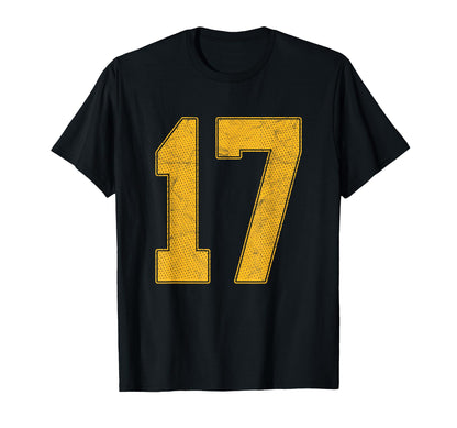 Number 17 Numbered Uniform Sports Team T-Shirt - Aesthetic Graphic Unisex - T-Shirt, Sweatshirt, Hoodie