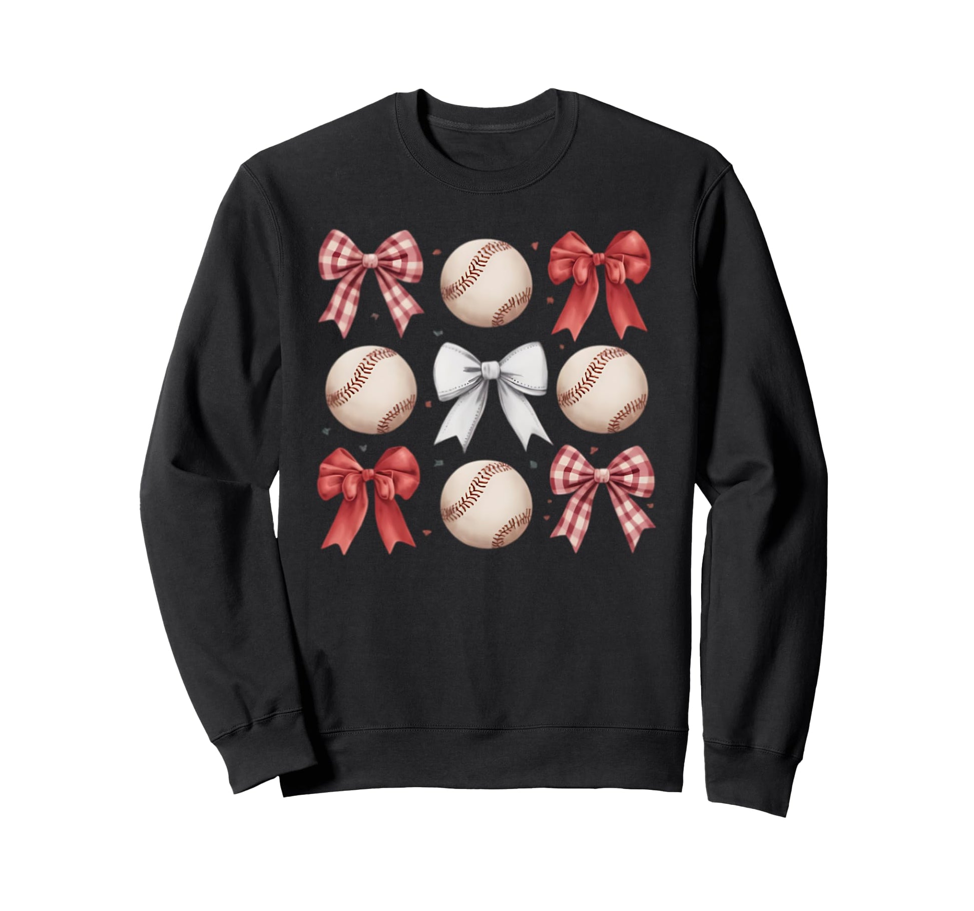 Baseball Coquette Bow Mom Sister Sweatshirt - Novelty Apparel Unisex - T-Shirt, Sweatshirt, Hoodie