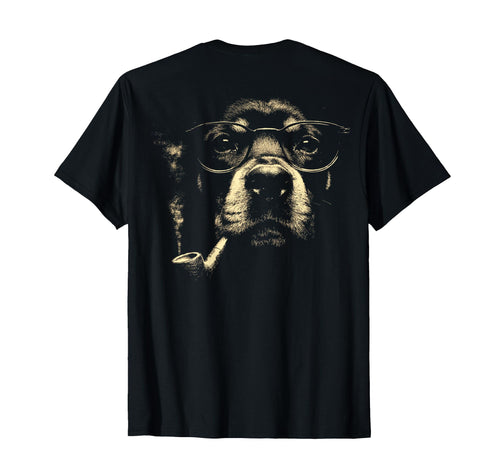 Rottweiler Glasses Smoking Pipe Meme T-Shirt - Fun Novelty Design Unisex - T-Shirt, Sweatshirt, Hoodie