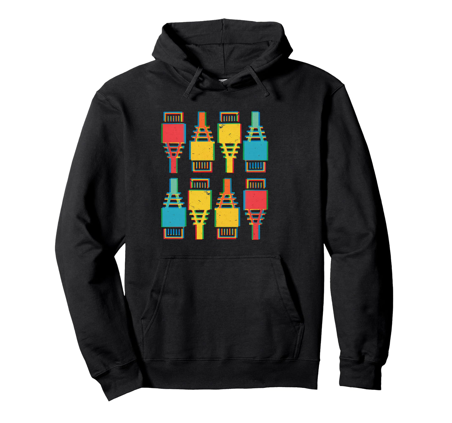 Glitch Rj 45 Ethernet Connectors Hoodie - Unique Graphic Men Women - T-Shirt, Sweatshirt, Hoodie