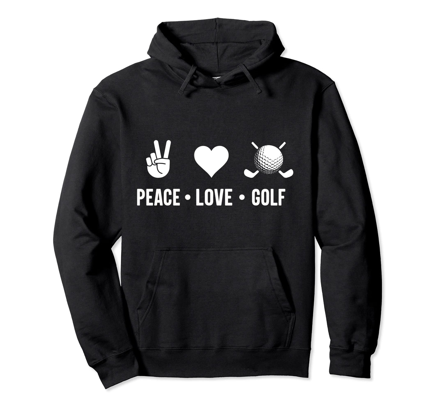 Peace Love Golf Ball Swing Awesome Sweatshirt - Trendy Graphic for Adults - T-Shirt, Sweatshirt, Hoodie