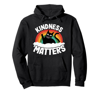 Cat Anti Bullying Rainbow Kindness Hoodie - Casual Everyday Wear Men Women - T-Shirt, Sweatshirt, Hoodie