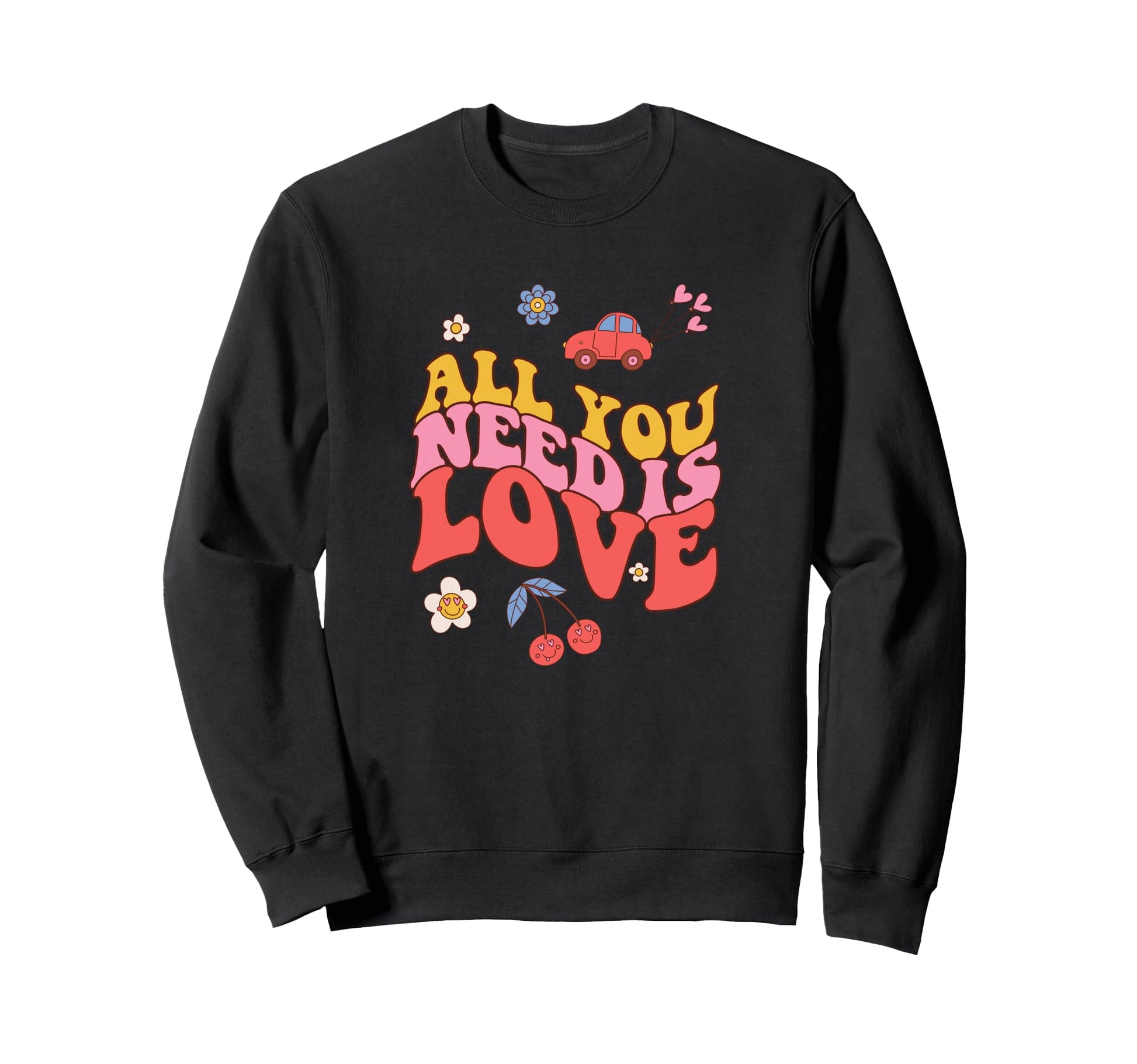 Groovy Boho 60 70S Love Peace Era Sweatshirt - Graphic Print for Adults - T-Shirt, Sweatshirt, Hoodie