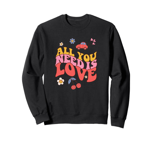 Groovy Boho 60 70S Love Peace Era Sweatshirt - Graphic Print for Adults - T-Shirt, Sweatshirt, Hoodie