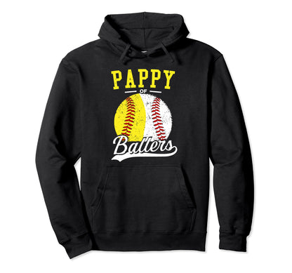 Pappy Ballers Softball Baseball Hoodie - Fun Novelty Design Men Women - T-Shirt, Sweatshirt, Hoodie