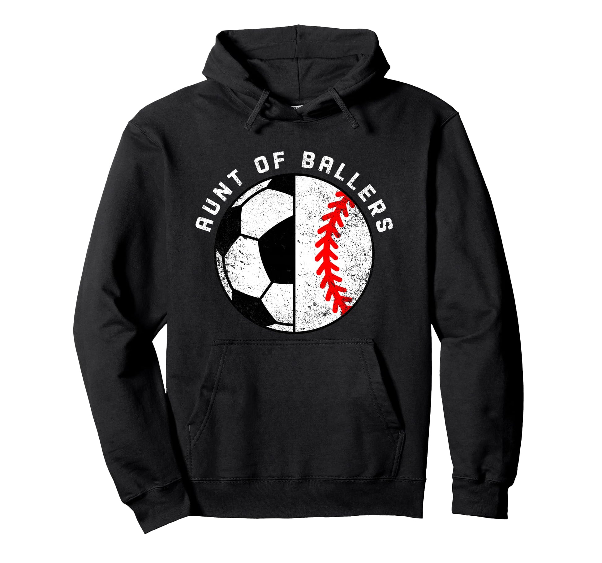 Aunt Ballers Funny Soccer Baseball Aunt Hoodie - Graphic Print Unisex - T-Shirt, Sweatshirt, Hoodie