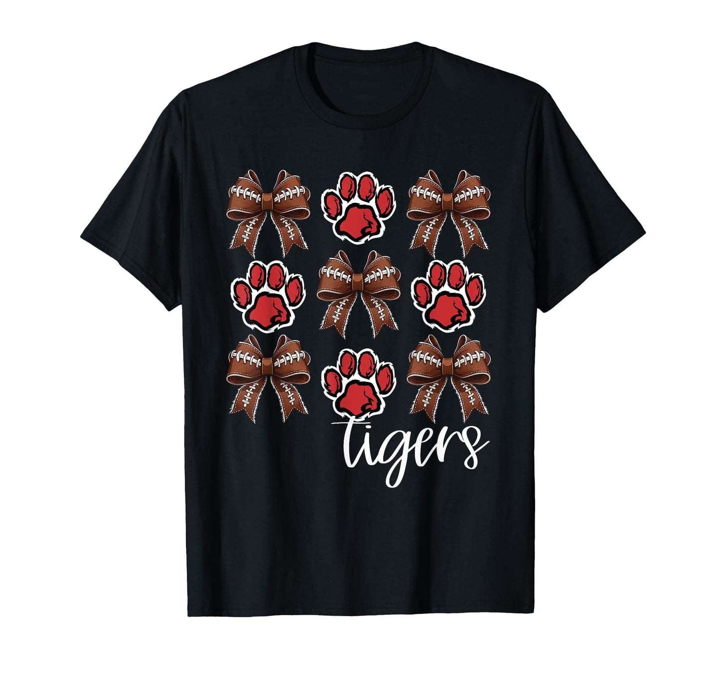 Tigers Football Mom Coquette Bows T-Shirt - Streetwear Style Men Women - T-Shirt, Sweatshirt, Hoodie