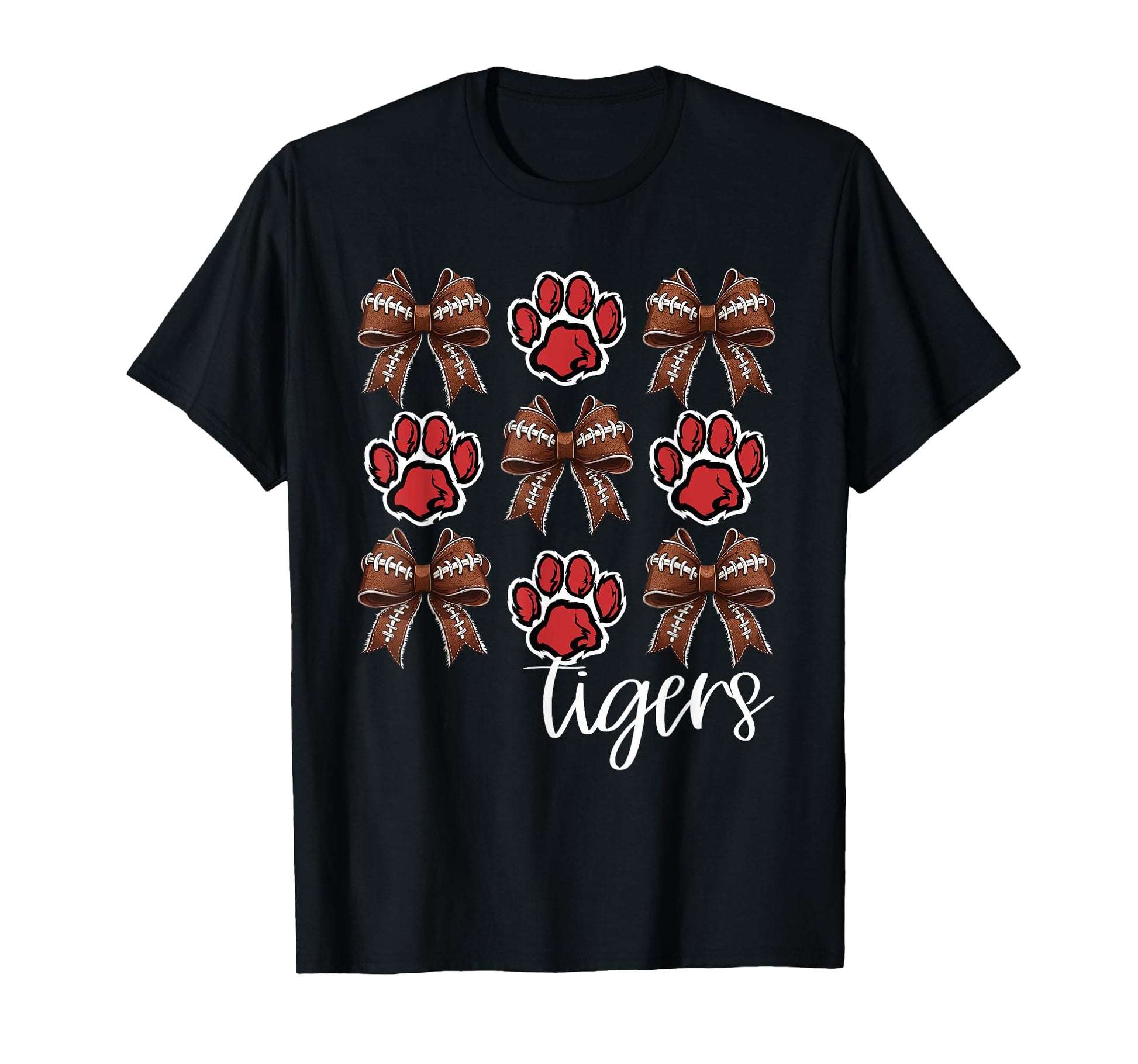 Tigers Football Mom Coquette Bows T-Shirt - Streetwear Style Men Women - T-Shirt, Sweatshirt, Hoodie