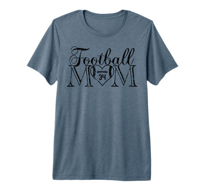 Football Mom Black Number 34 Jersey T-Shirt - Aesthetic Graphic Men Women - T-Shirt, Sweatshirt, Hoodie