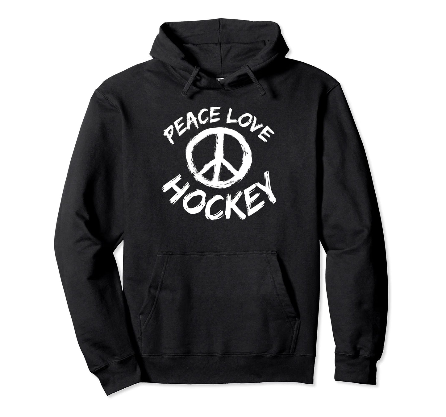Ice Hockey Player Peace Love Peace Love Hoodie - Trendy Graphic Unisex - T-Shirt, Sweatshirt, Hoodie
