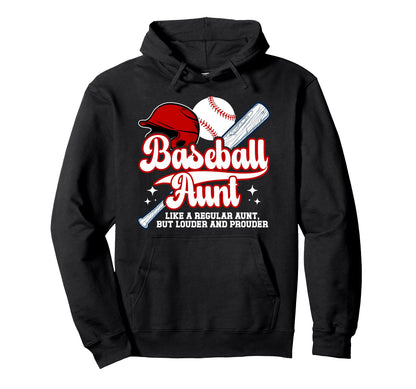Baseball Aunt Baseball Player Auntie Hoodie - Custom Art Print Unisex - T-Shirt, Sweatshirt, Hoodie