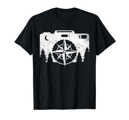 Camera Compass Photography Nature T-Shirt - Fun Novelty Design Men Women - T-Shirt, Sweatshirt, Hoodie