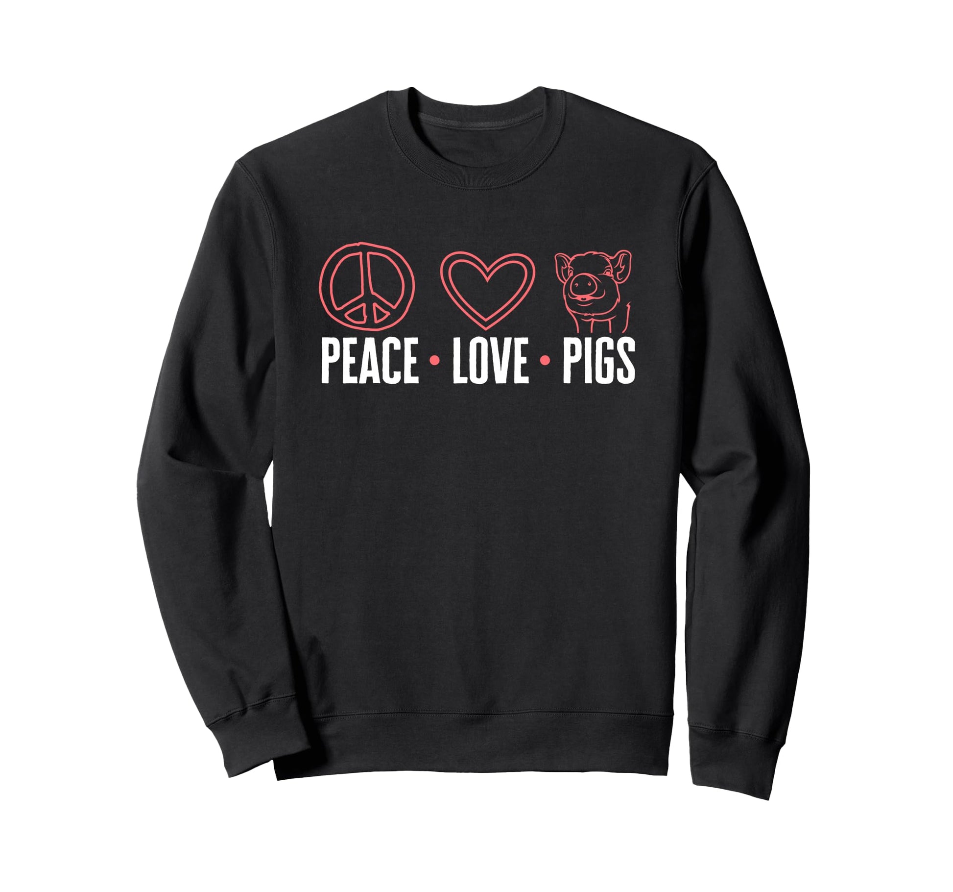 Funny Pig Lover Peace Love Pigs Sweatshirt - Fun Novelty Design for Adults - T-Shirt, Sweatshirt, Hoodie