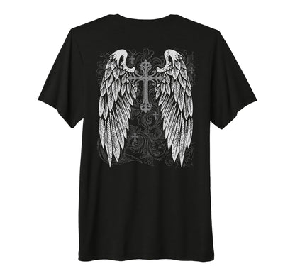 Grunge Wings Angel Back Cross Y2K 2000S T-Shirt - Aesthetic Graphic Unisex - T-Shirt, Sweatshirt, Hoodie