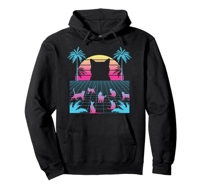 Cats Sunset Silhouettes Japanese Hoodie - Casual Everyday Wear Men Women - T-Shirt, Sweatshirt, Hoodie