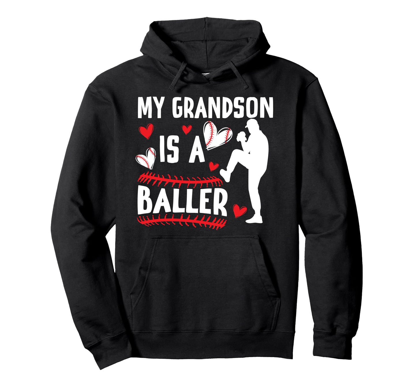 My Grandson Baseball Mimi Baseball Player Hoodie - Minimalist Print Unisex - T-Shirt, Sweatshirt, Hoodie