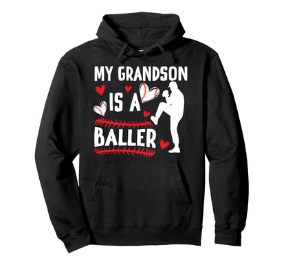 My Grandson Baseball Mimi Baseball Player Hoodie - Minimalist Print Unisex - T-Shirt, Sweatshirt, Hoodie
