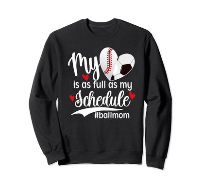Ball Mom Proud Baseball Soccer Mom Sweatshirt - Minimalist Print for Adults - T-Shirt, Sweatshirt, Hoodie