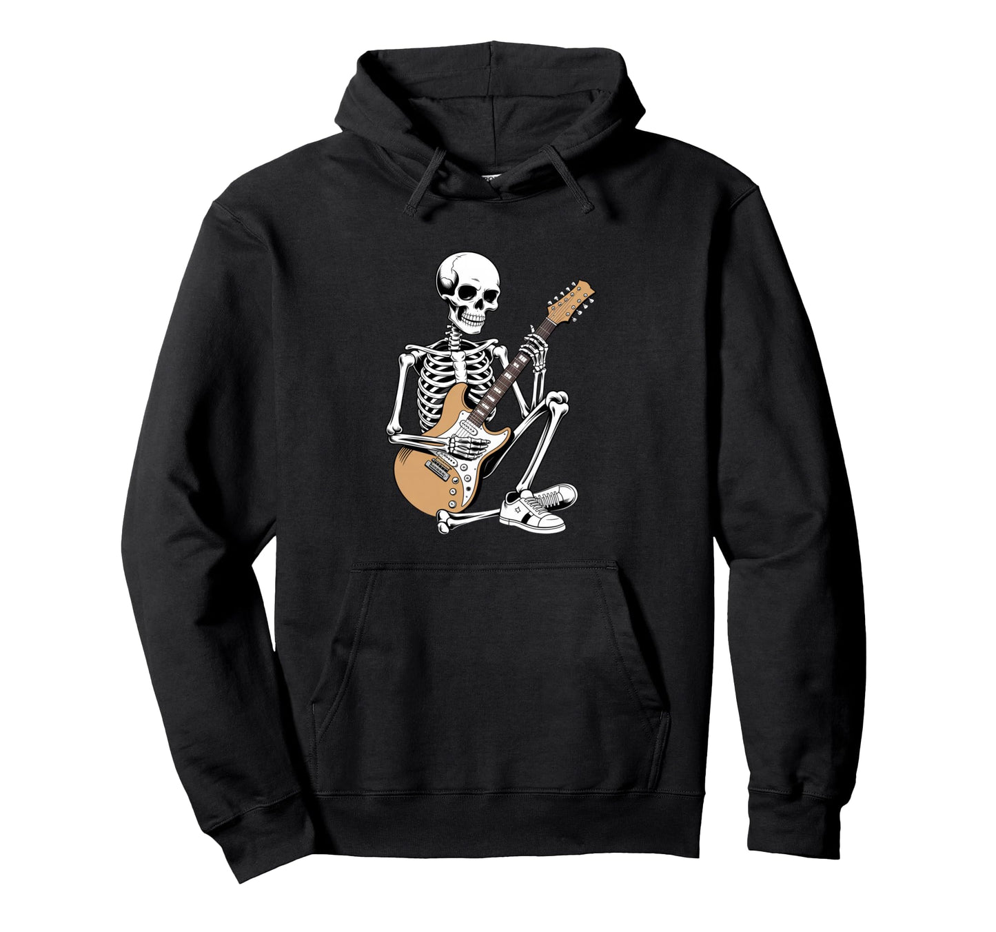 Rock Skeleton Playing Electric Hoodie - Casual Everyday Wear for Adults - T-Shirt, Sweatshirt, Hoodie