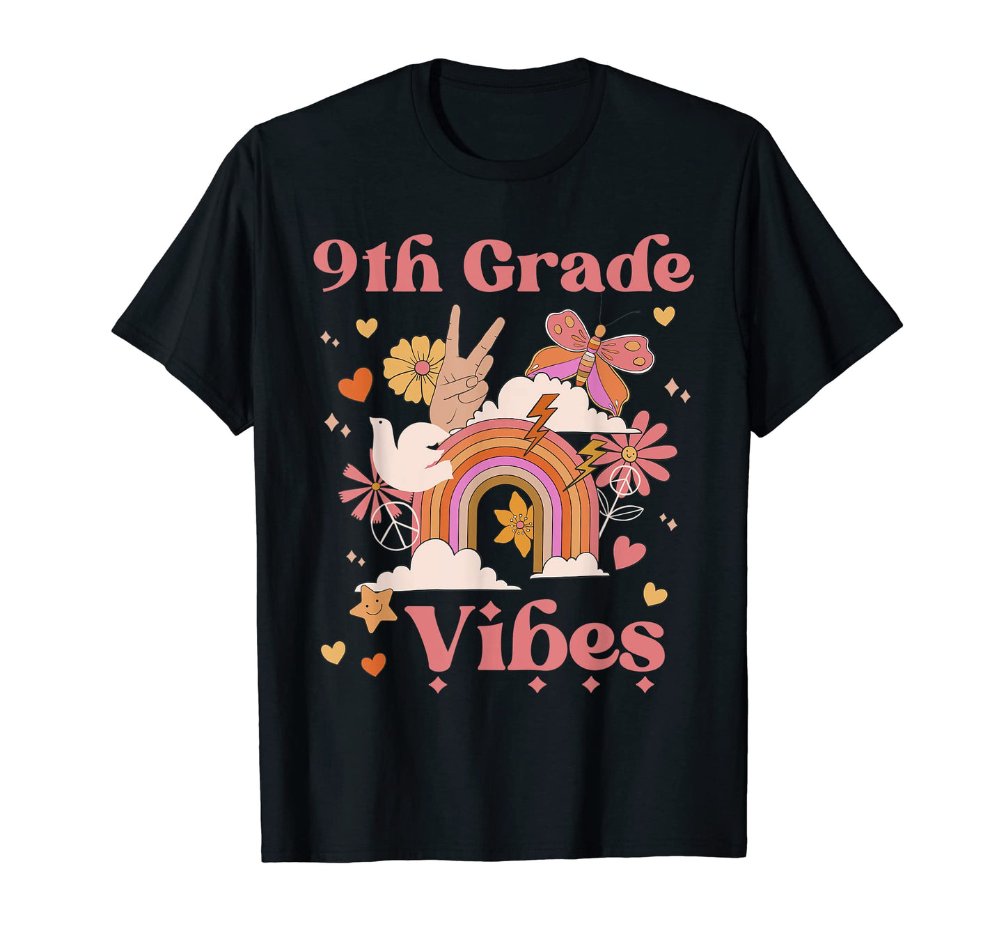 9Th Grade Vibes School Groovy T-Shirt - Casual Everyday Wear for Adults - T-Shirt, Sweatshirt, Hoodie