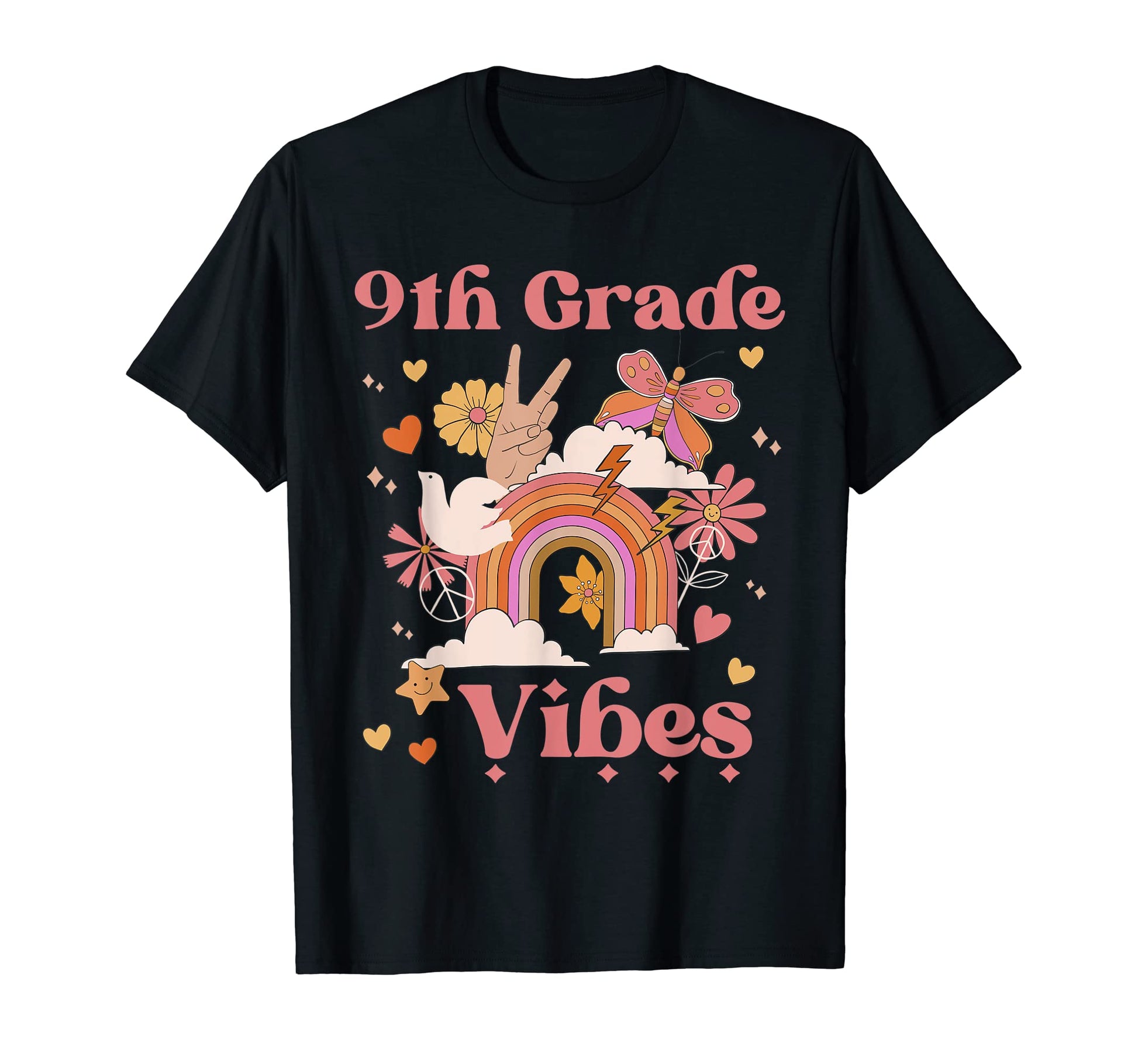 9Th Grade Vibes School Groovy T-Shirt - Casual Everyday Wear for Adults - T-Shirt, Sweatshirt, Hoodie