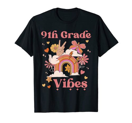 9Th Grade Vibes School Groovy T-Shirt - Casual Everyday Wear for Adults - T-Shirt, Sweatshirt, Hoodie