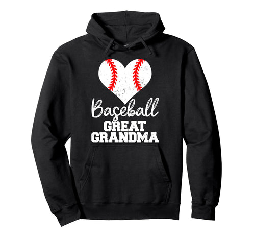 Baseball Great Grandma Heart Funny Hoodie - Aesthetic Graphic for Adults - T-Shirt, Sweatshirt, Hoodie