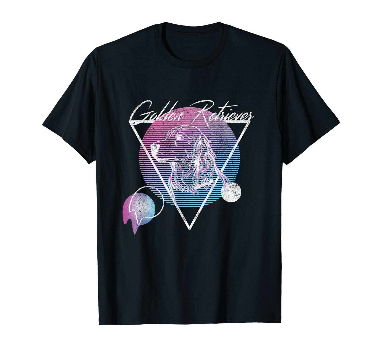 Golden Retriever Vaporwave Aesthetic T-Shirt - Minimalist Print for Adults - T-Shirt, Sweatshirt, Hoodie