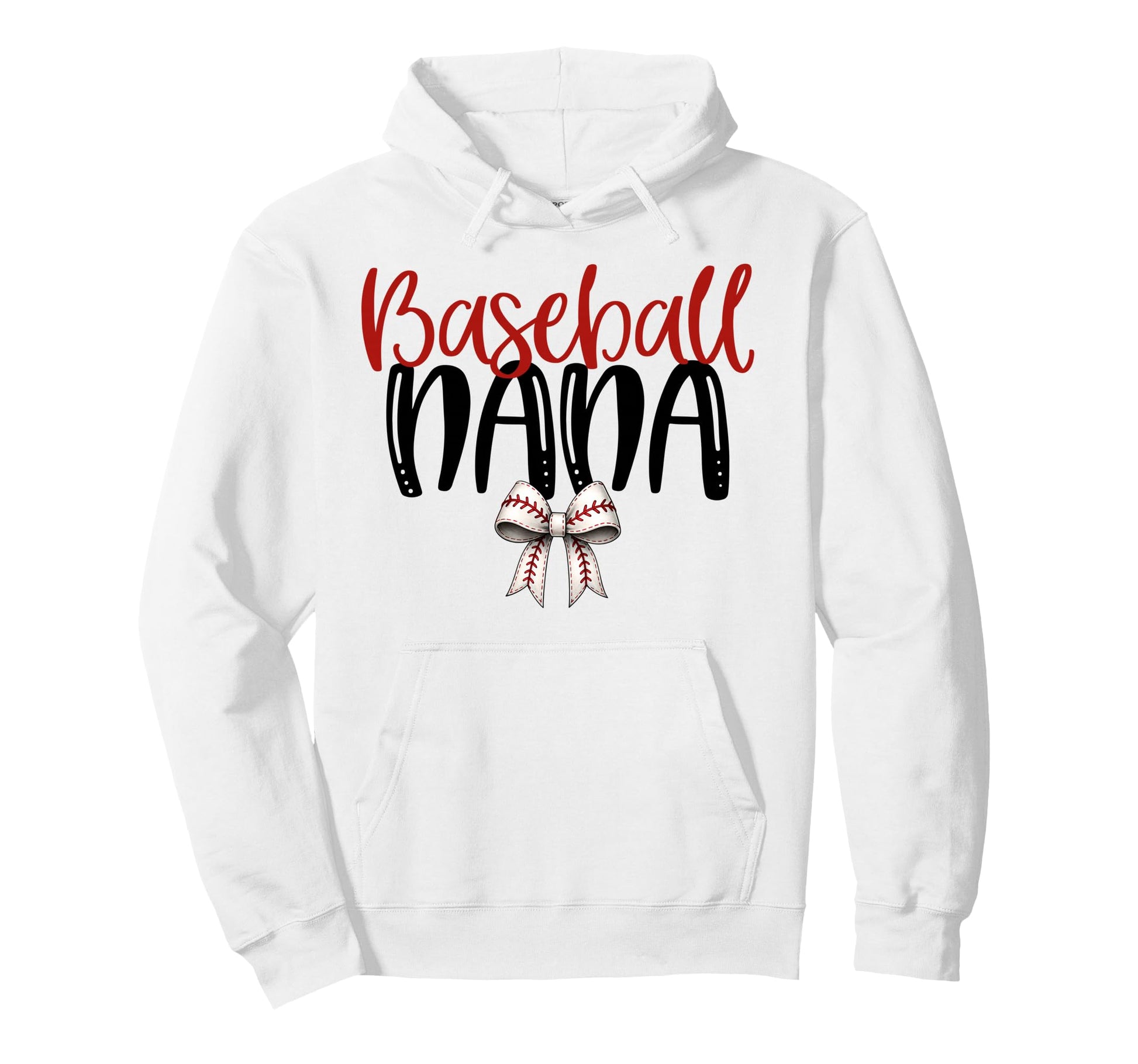 Baseball Nana Coquette Bow Game Day Hoodie - Custom Art Print for Adults - T-Shirt, Sweatshirt, Hoodie