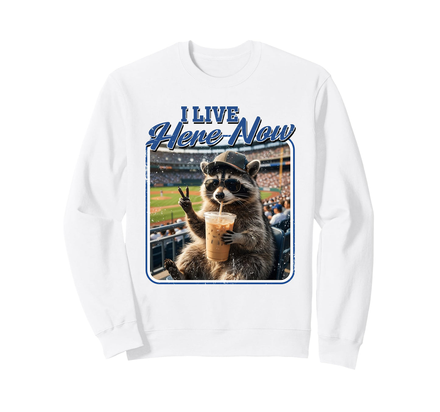 Softball Baseball Lovers Racoon Coffee Sweatshirt - Trendy Graphic Unisex - T-Shirt, Sweatshirt, Hoodie