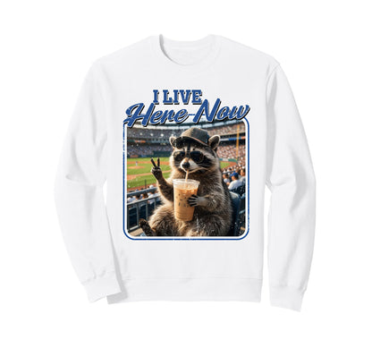 Softball Baseball Lovers Racoon Coffee Sweatshirt - Trendy Graphic Unisex - T-Shirt, Sweatshirt, Hoodie
