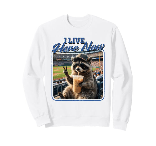 Softball Baseball Lovers Racoon Coffee Sweatshirt - Trendy Graphic Unisex - T-Shirt, Sweatshirt, Hoodie