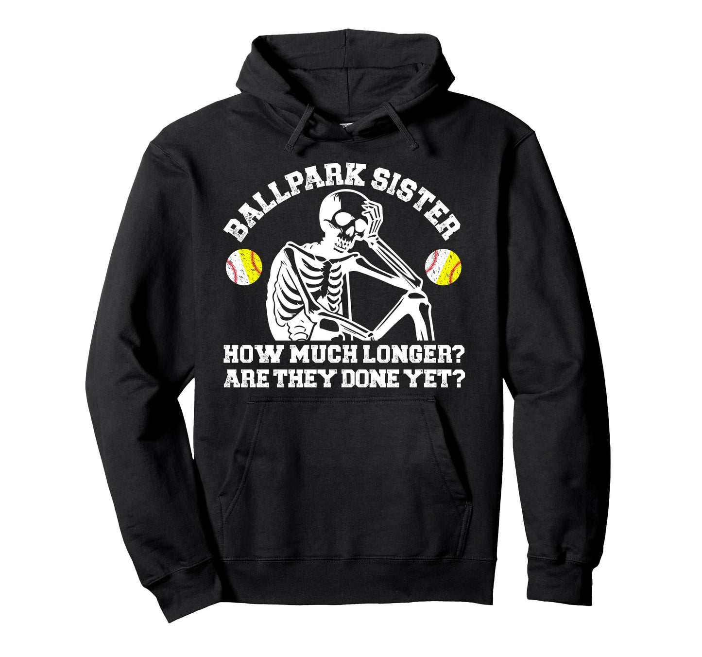 Ballpark Sister Funny Baseball Softball Hoodie - Aesthetic Graphic Unisex - T-Shirt, Sweatshirt, Hoodie