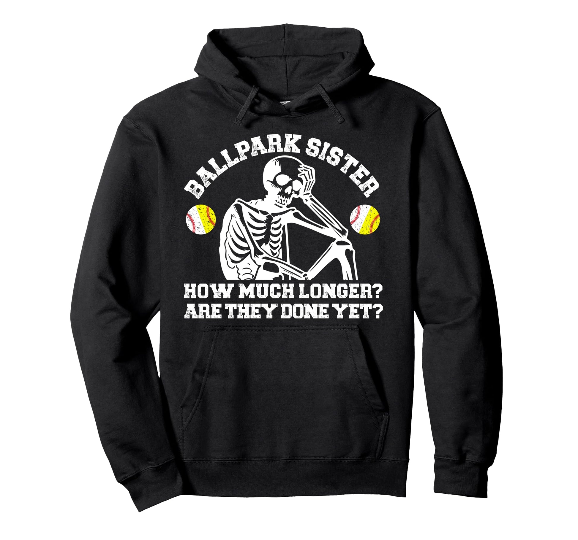 Ballpark Sister Funny Baseball Softball Hoodie - Aesthetic Graphic Unisex - T-Shirt, Sweatshirt, Hoodie
