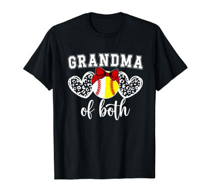 Grandma Both Baseball Softball Grandma T-Shirt - Custom Art Print Unisex - T-Shirt, Sweatshirt, Hoodie
