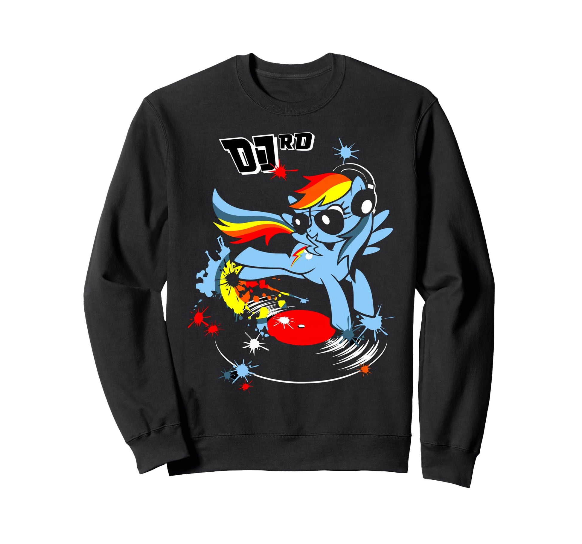 Dj Rd Rainbow Dash Fluttershy Sweatshirt - Fun Novelty Design Men Women - T-Shirt, Sweatshirt, Hoodie