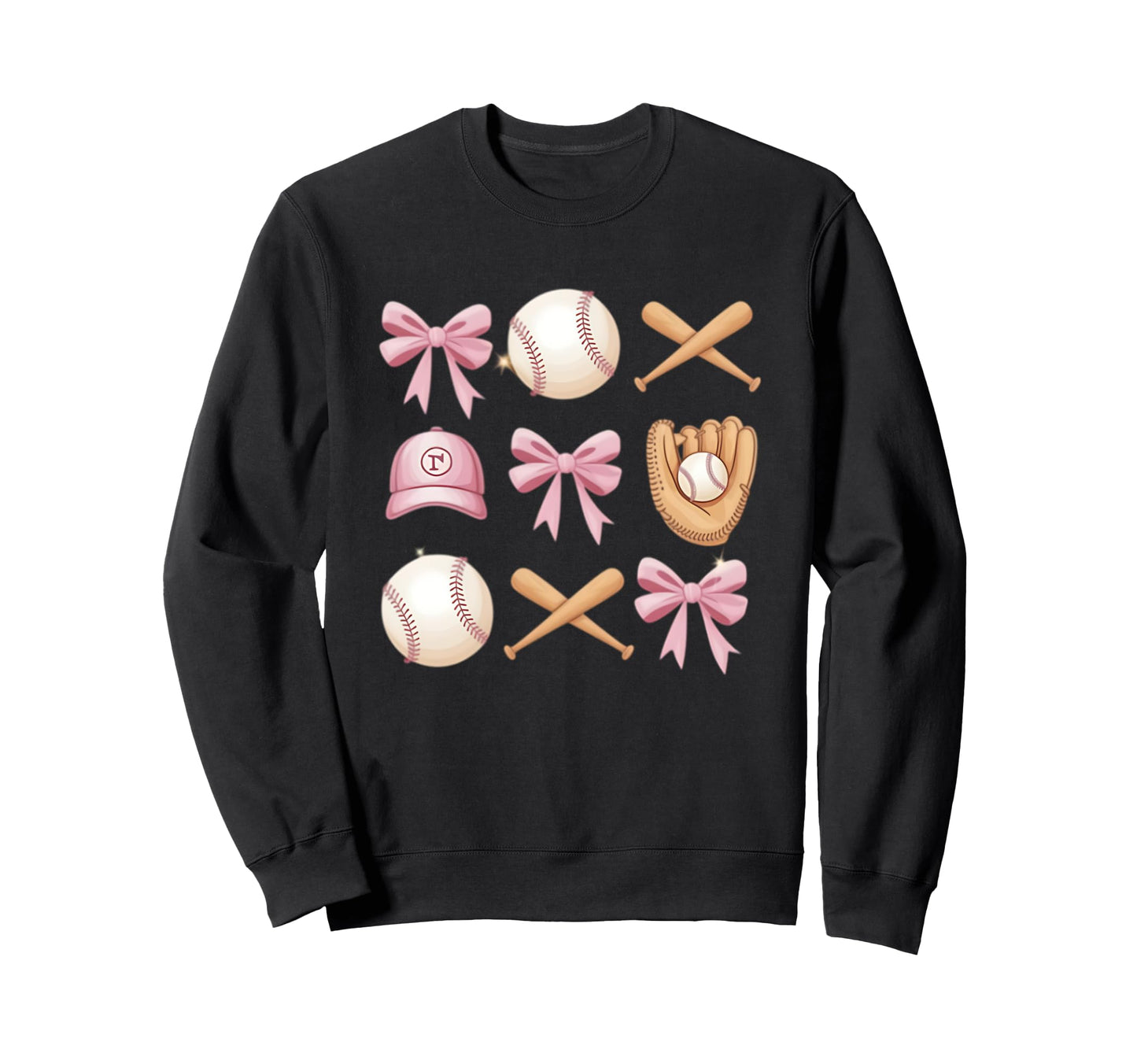 Baseball Coquette Bow Mom Sister Sweatshirt - Custom Art Print for Adults - T-Shirt, Sweatshirt, Hoodie