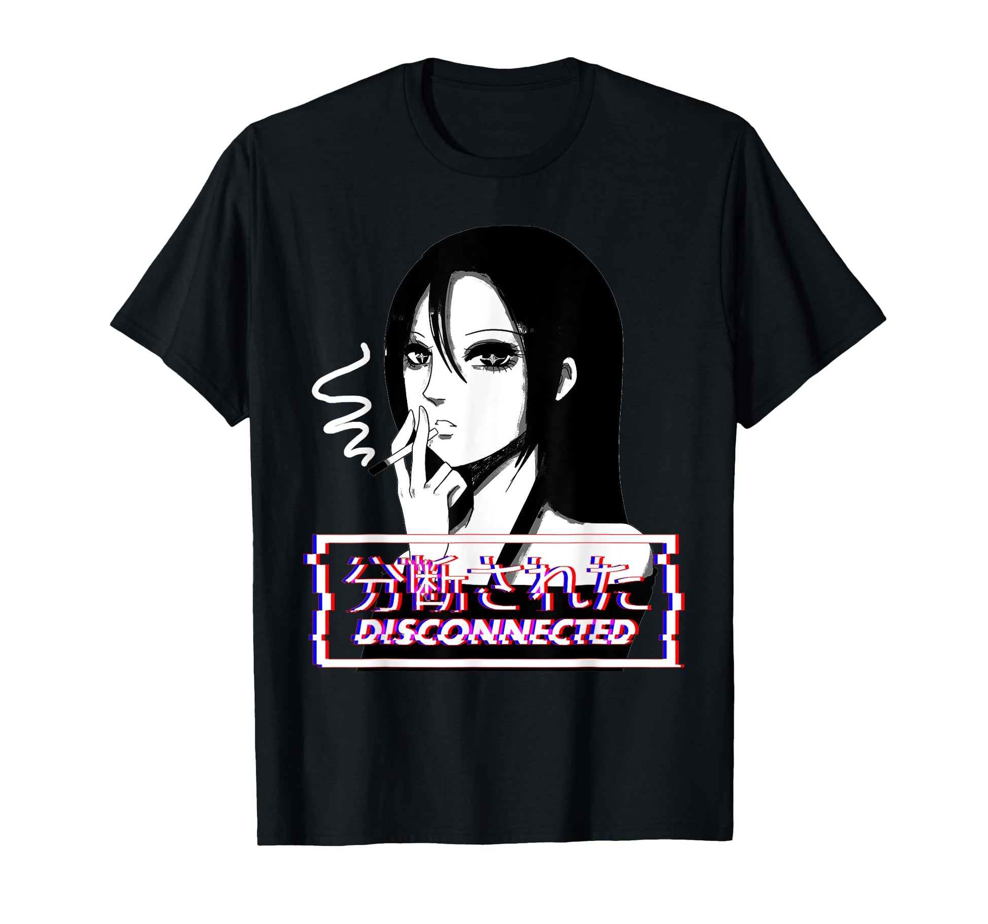 Japanese Sad Smoking Anime Vaporwave T-Shirt - Custom Art Print for Adults - T-Shirt, Sweatshirt, Hoodie