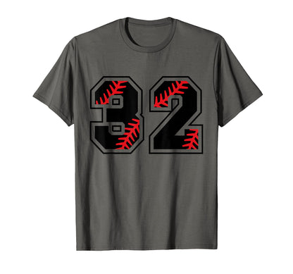 Baseball Number 32 T-Shirt - Fun Novelty Design for Adults - T-Shirt, Sweatshirt, Hoodie