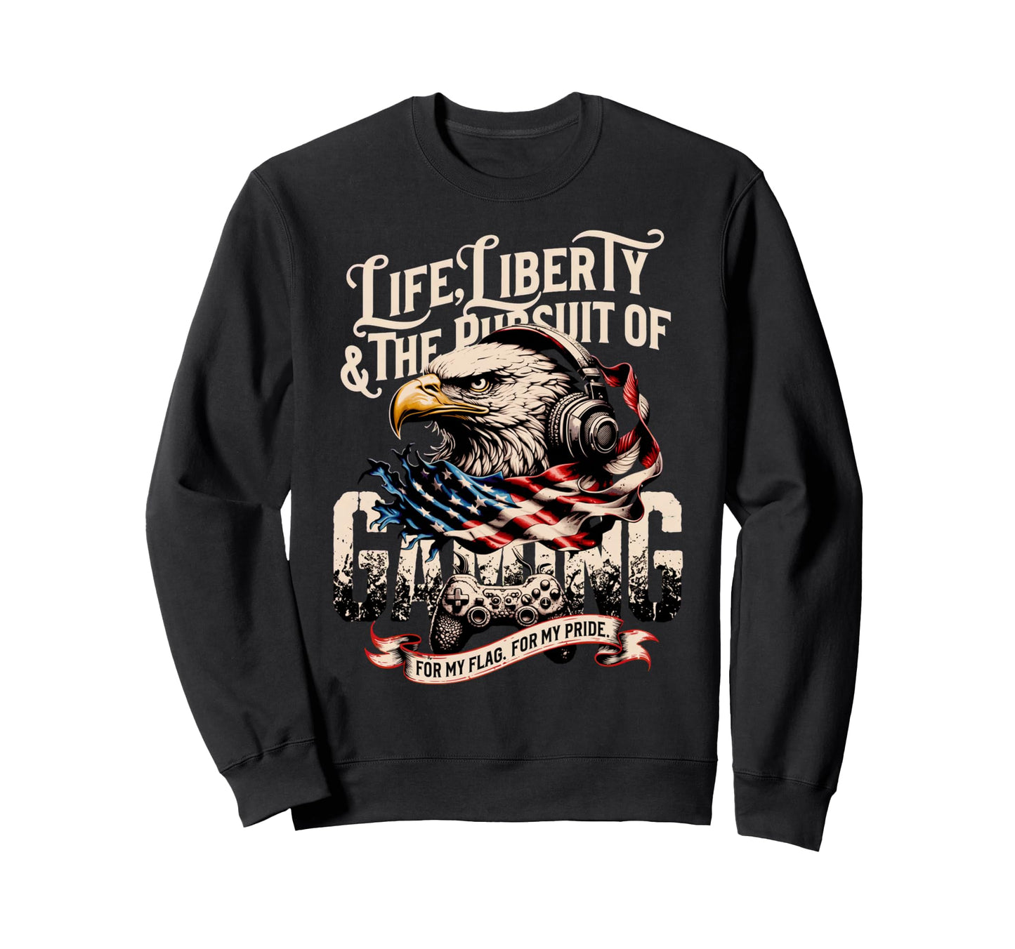 Patriotic Gaming Proud Usa Sweatshirt - Aesthetic Graphic for Adults - T-Shirt, Sweatshirt, Hoodie