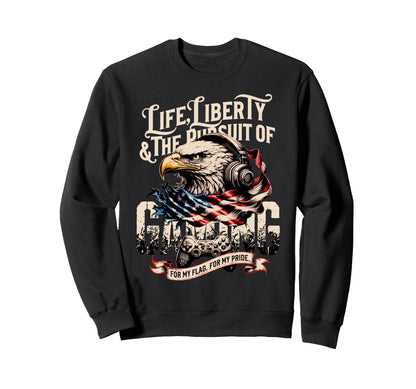 Patriotic Gaming Proud Usa Sweatshirt - Aesthetic Graphic for Adults - T-Shirt, Sweatshirt, Hoodie