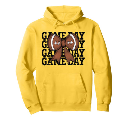 Football Game Day Coquette Bow Hoodie - Aesthetic Graphic for Adults - T-Shirt, Sweatshirt, Hoodie
