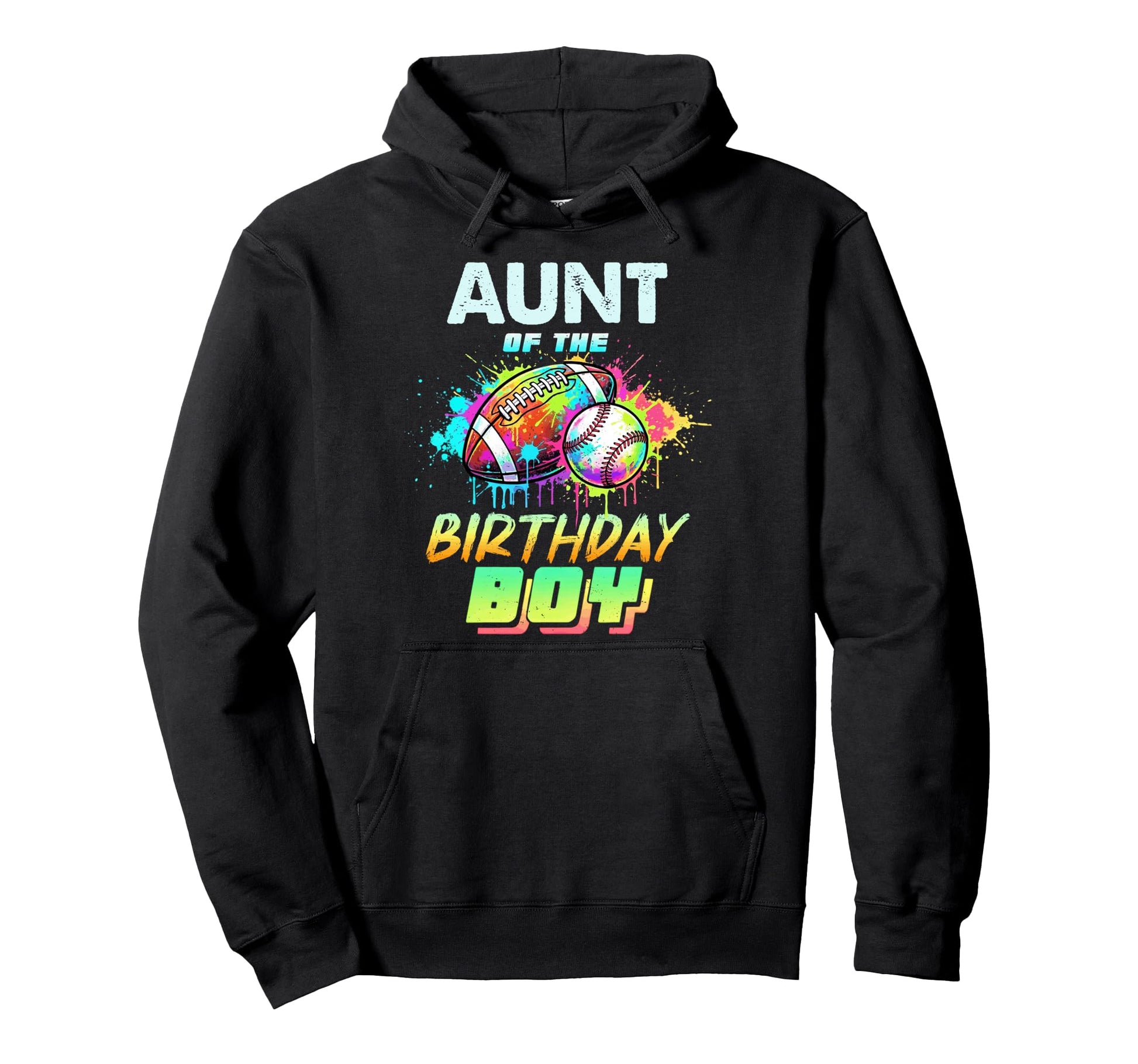 Aunt Birthday Baseball Football Hoodie - Custom Art Print Men Women - T-Shirt, Sweatshirt, Hoodie